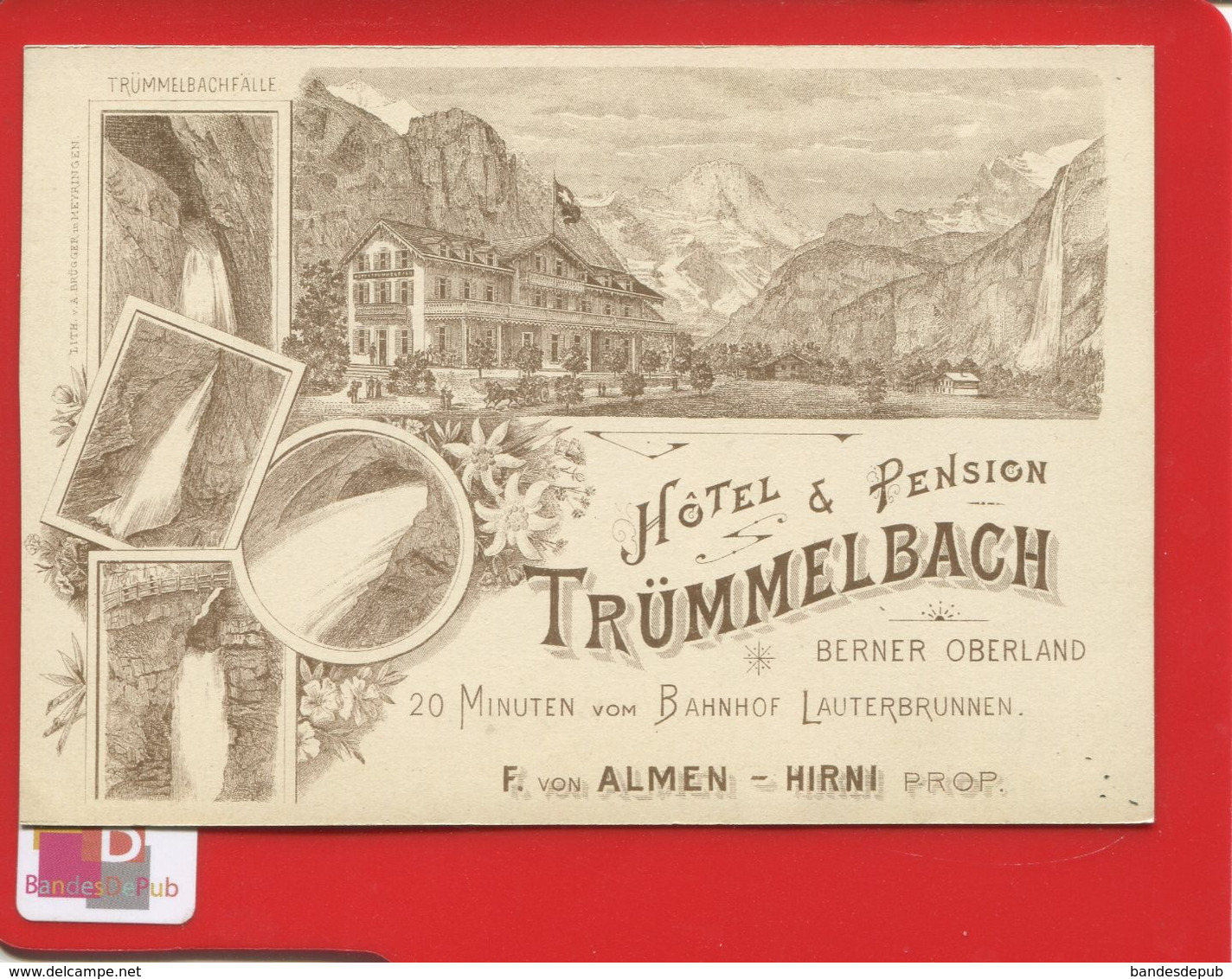 SUISSE HOTEL Pension  TRUMMELBACH Berner Oberland Bahnhof Lauterbrunnen Almen Hirni Lith Brugger - Bern