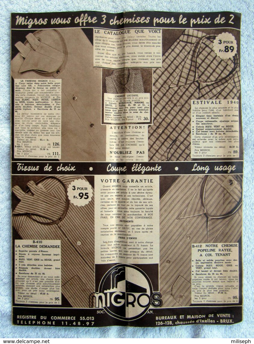 Catalogue D'été ( Juin )  MIGROS - Bruxelles - Année 1939 -    (4842) - Draps/Couvre-lits