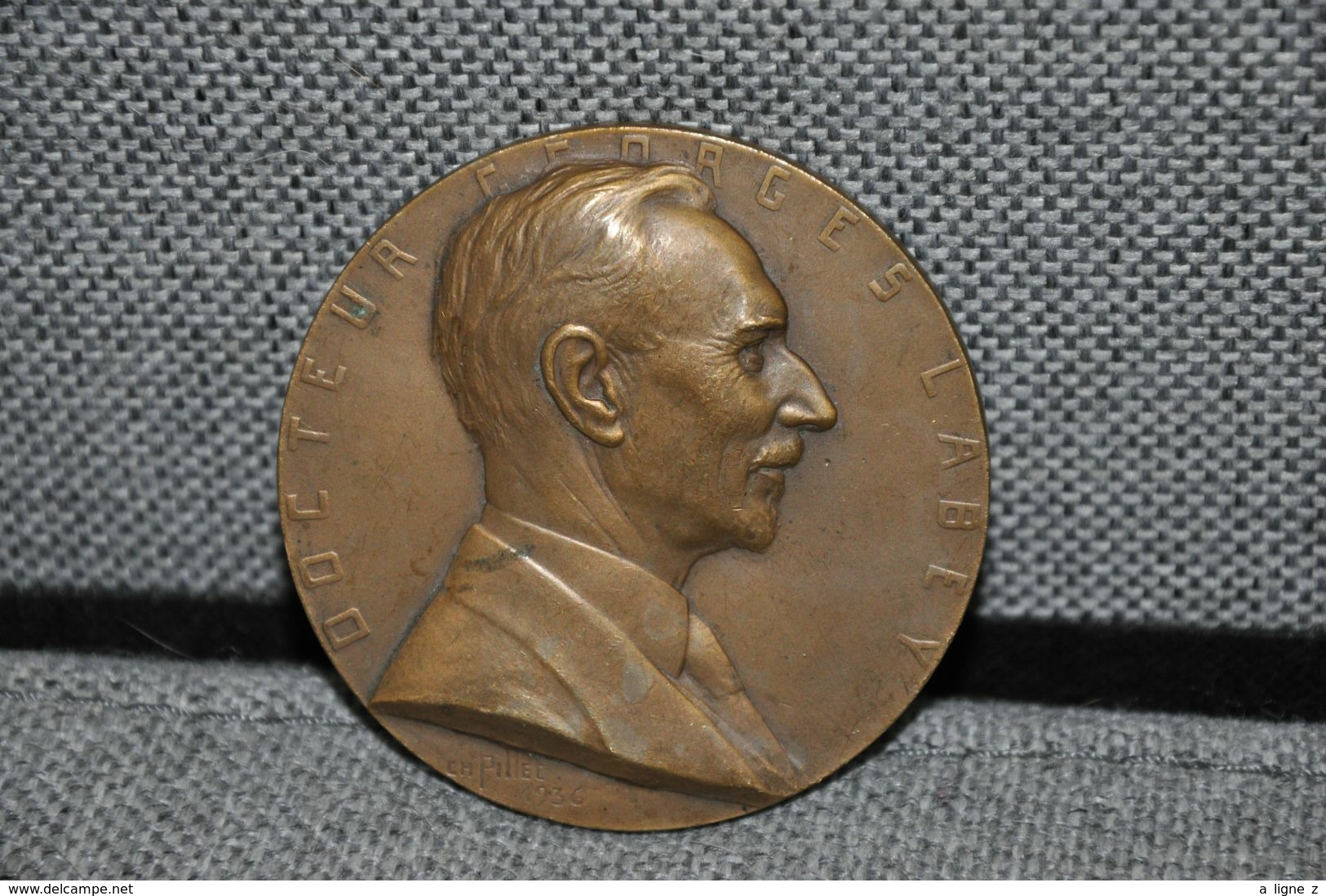 REF MON5 : Ancienne Médaille Bronze Medical Medecine Médecin Docteur Georges Labey 1936 Ch Pillet - Professionnels / De Société