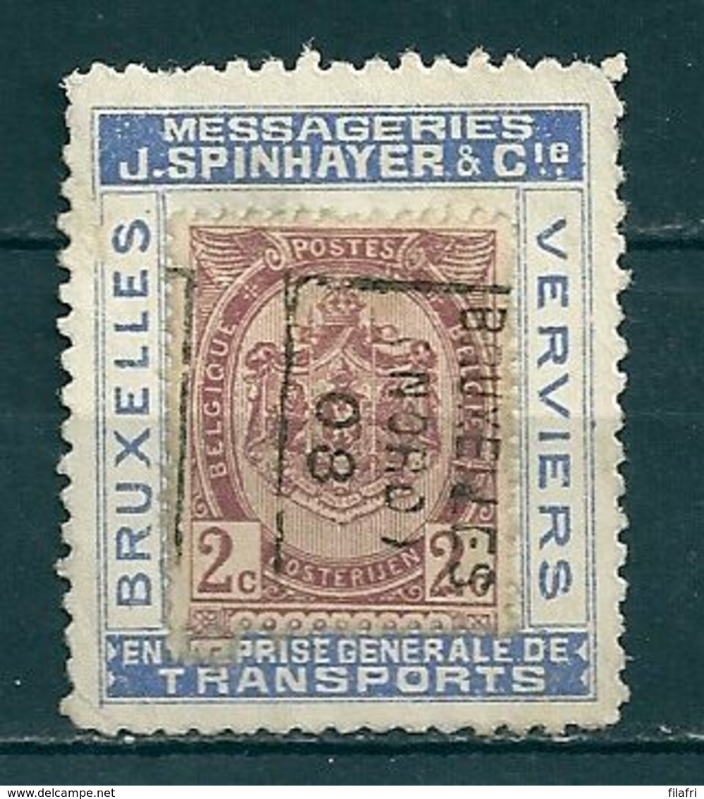 1073 Voorafstempeling Op Nr 55 Op Vignette "Messageries J.Spinhayer & Cie" - BRUXELLES NORD 08 -  Positie B : RRR - Rollenmarken 1900-09