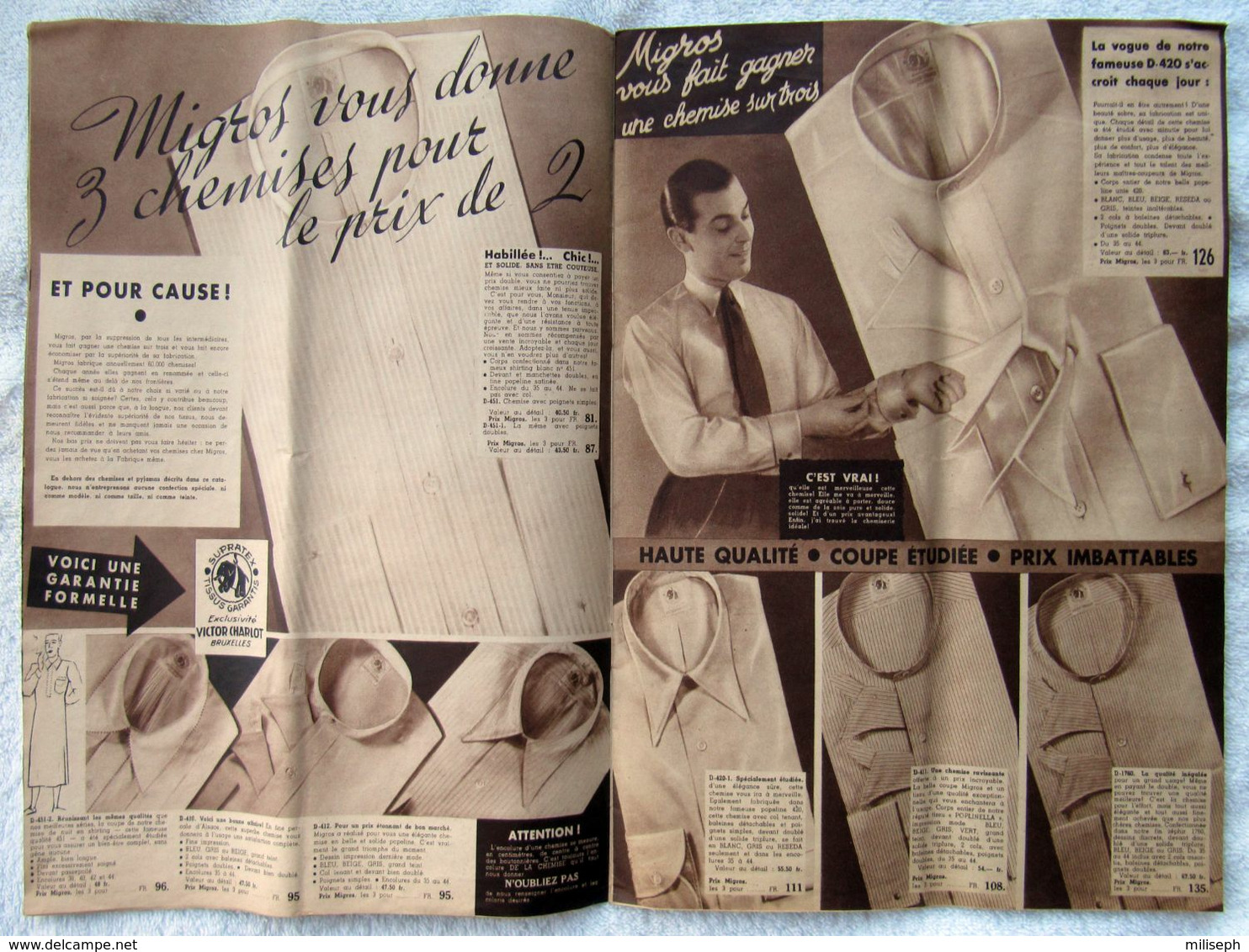 Catalogue D' Hiver MIGROS - Bruxelles - Années 1938 / 1939 -    (4843) - Draps/Couvre-lits