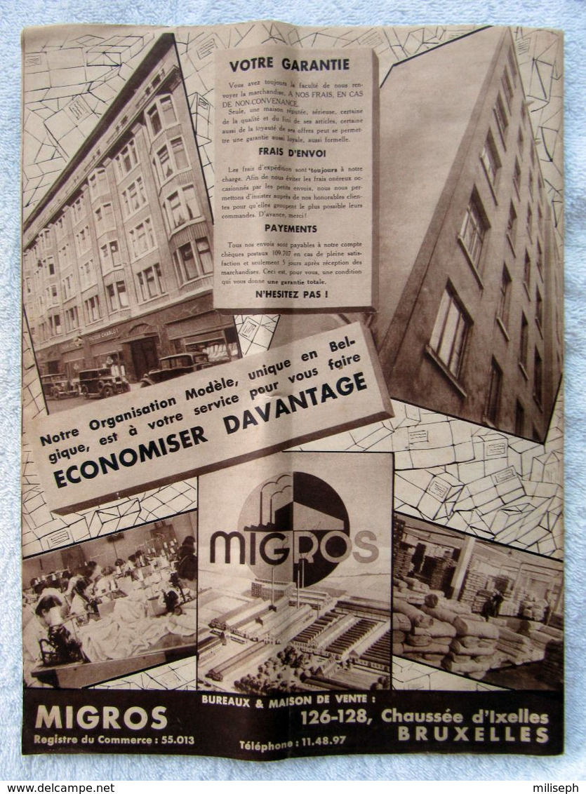 Catalogue D' Hiver MIGROS - Bruxelles - Années 1938 / 1939 -    (4843) - Lenzuola/Copriletti