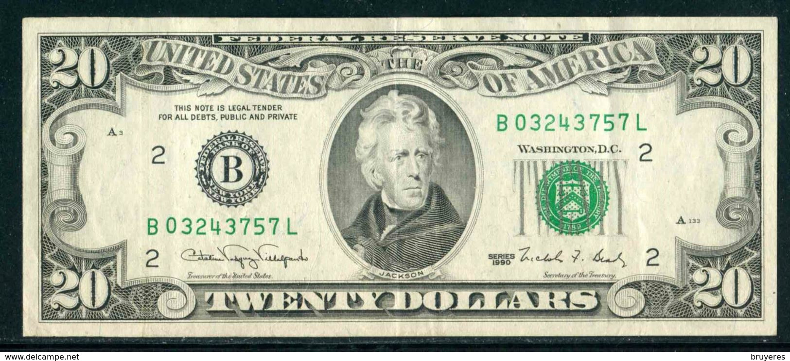 Billet De La Banque Des ETATS-UNIS - 20$ - SERIES 1990 - Andere & Zonder Classificatie