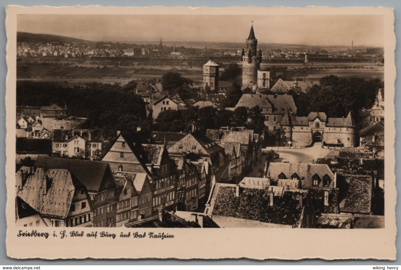 Friedberg - S/w Blick Auf Burg Und Bad Nauheim - Friedberg