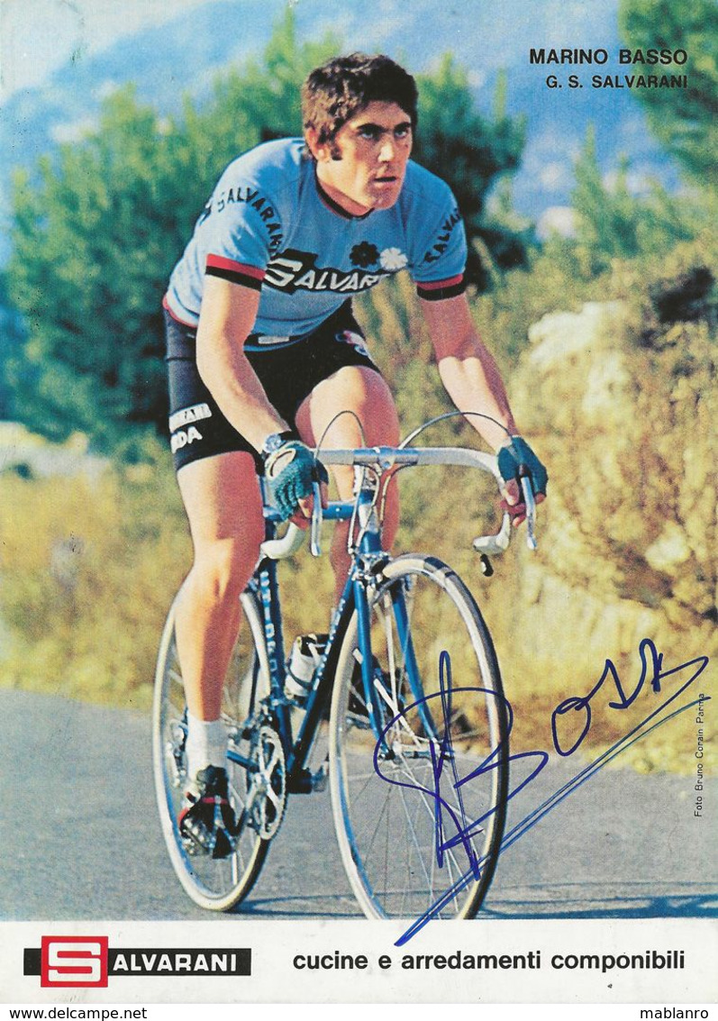 CARTE CYCLISME MARINO BASSO TEAM SALVARANI 1972 FORMAT 13 X 18 - Ciclismo