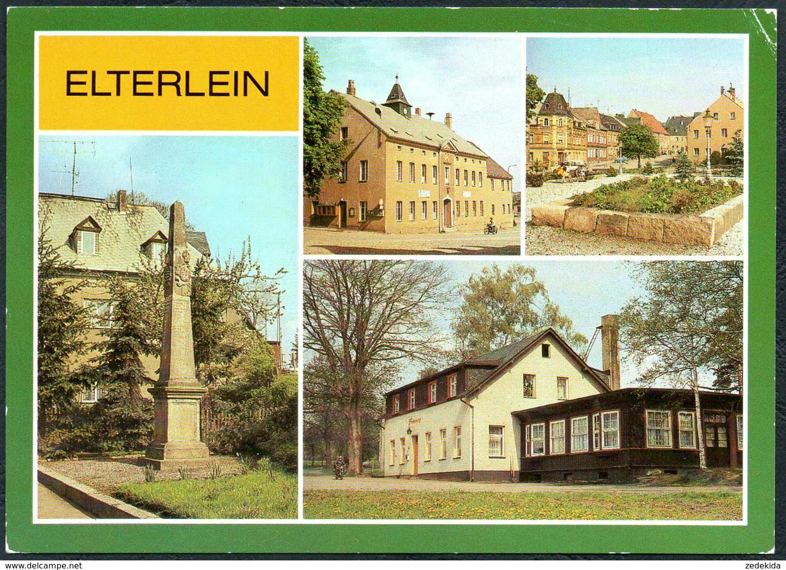 D9312 - Elterlein Postmeilensäule Rathaus Markt Gaststätte Finkenburg - Bild Und Heimat Reichenbach - Elterlein