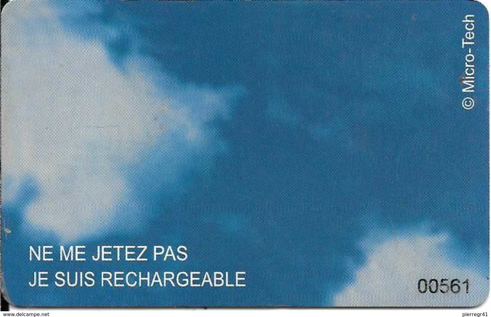 -CARTE-CREDIT-PUCE-RECHARGEABLE-BLEU-Micro-Tech-TBE - Monéo