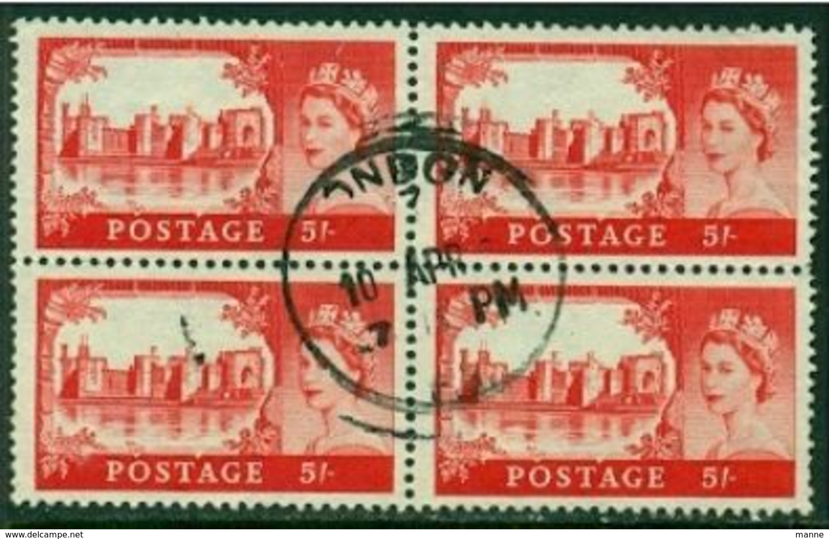 -GB-1959-"5 Shilling Block" (o) - Usados