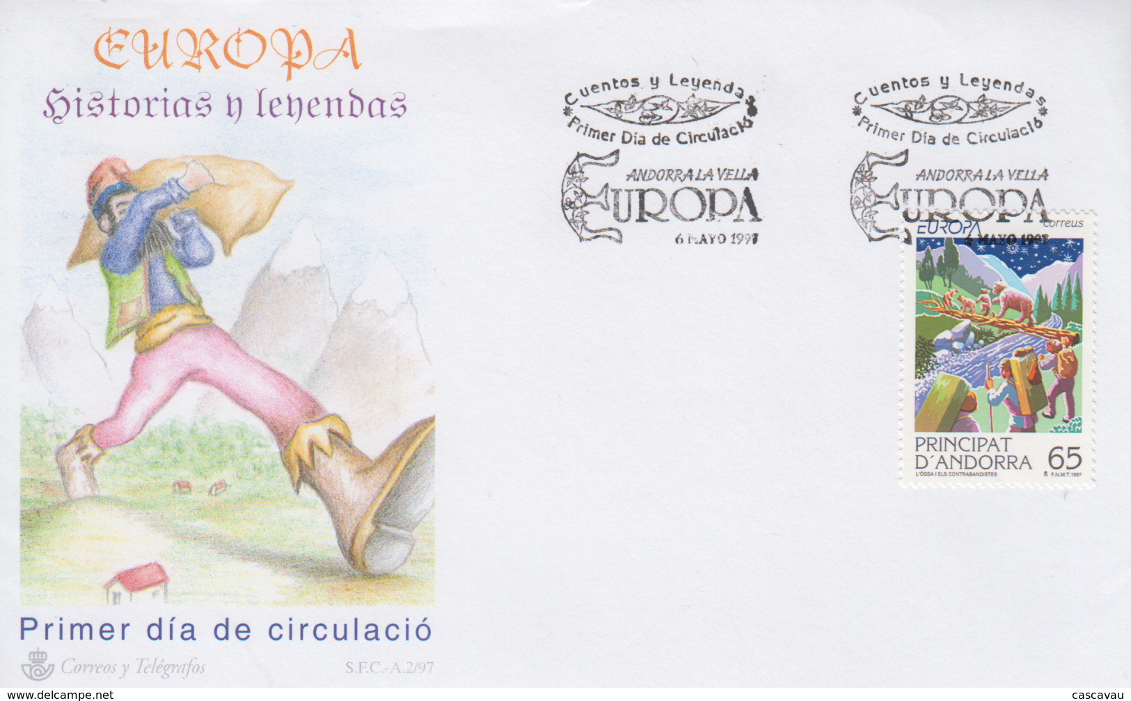 Enveloppe  FDC  1er  Jour   ANDORRA   ANDORRE   Contes  Et  Légendes    EUROPA    1997 - Other & Unclassified