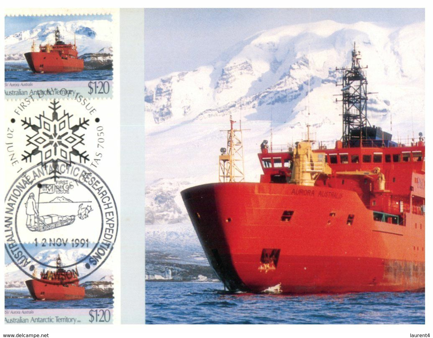 (K 20A ) Australia - AAT - RSV Aurora Australis (Australian Antarctic Suply Ship) - With Stamps And Postmarks - Other & Unclassified