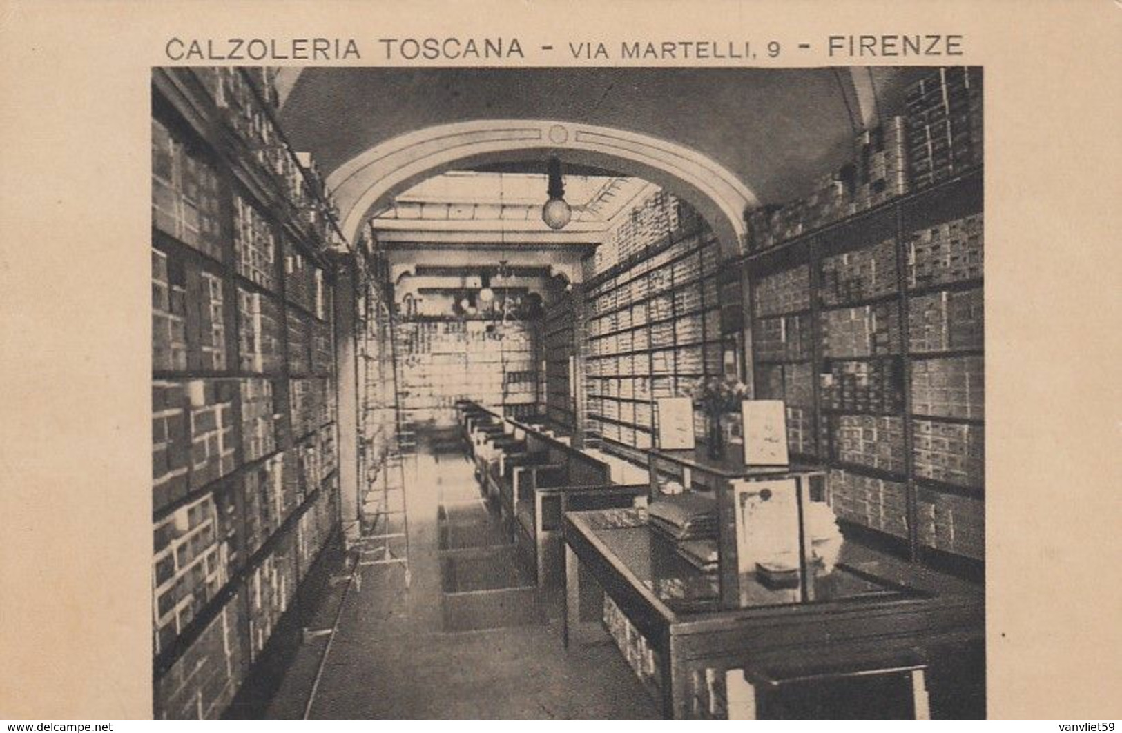 FIRENZE-CALZOLERIA TOSCANA-CARTOLINA CON PUBBLICITÀ AL RETRO-NON VIAGGIATA-1925-1935 - Firenze