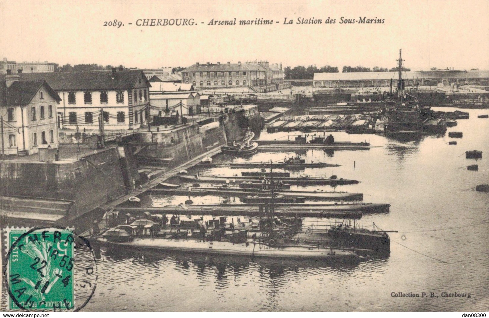 50 CHERBOURG ARSENAL MARITIME LA STATION DES SOUS MARINS - Submarinos