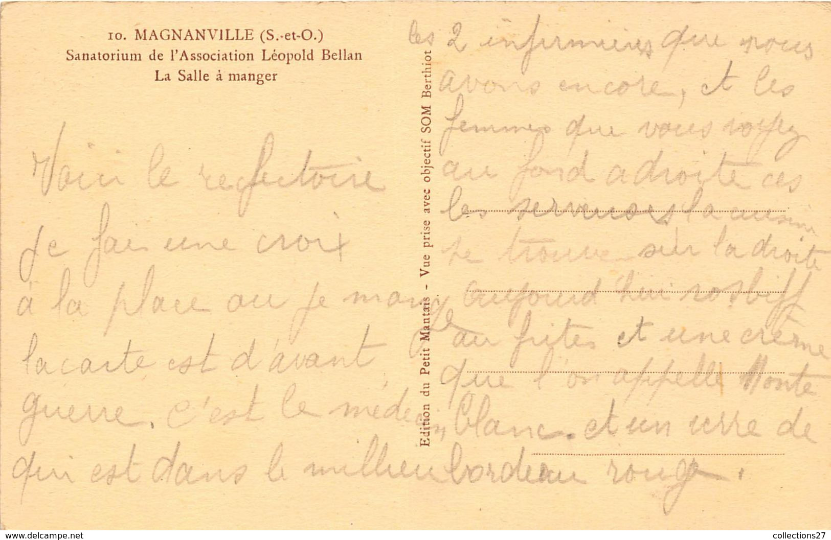 78-MAGNANVILLE- SANATORIUM DE L'ASSOCIATION LEOPOLD BELLAN , LA SALLE A MANGER - Magnanville