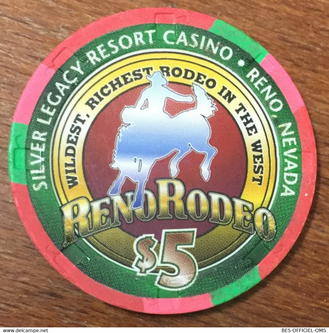 ÉTATS-UNIS USA NEVADA RENO RODEO CASINO CHIP $5 JETON TOKENS COINS - Casino