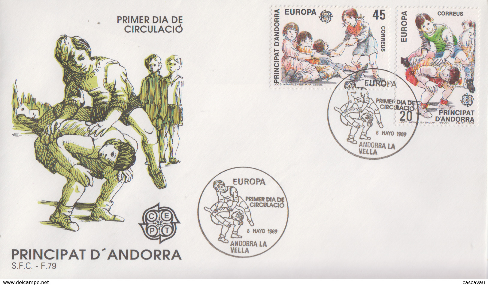 Enveloppe  FDC  1er  Jour   ANDORRE  ANDORRA    Paire    EUROPA    1989 - 1989