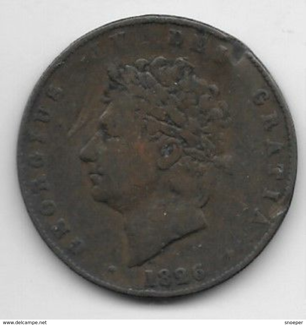 *great Britain 1/2 Penny  1826  Km 692    Fr+ - C. 1/2 Penny