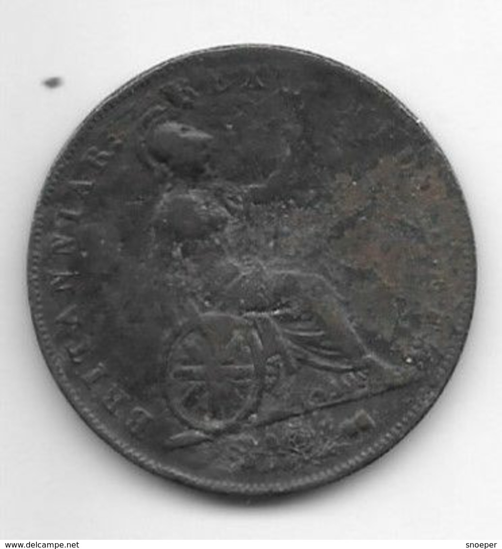 *great Britain 1/2 Penny  1827  Km 692    Fr+ - C. 1/2 Penny