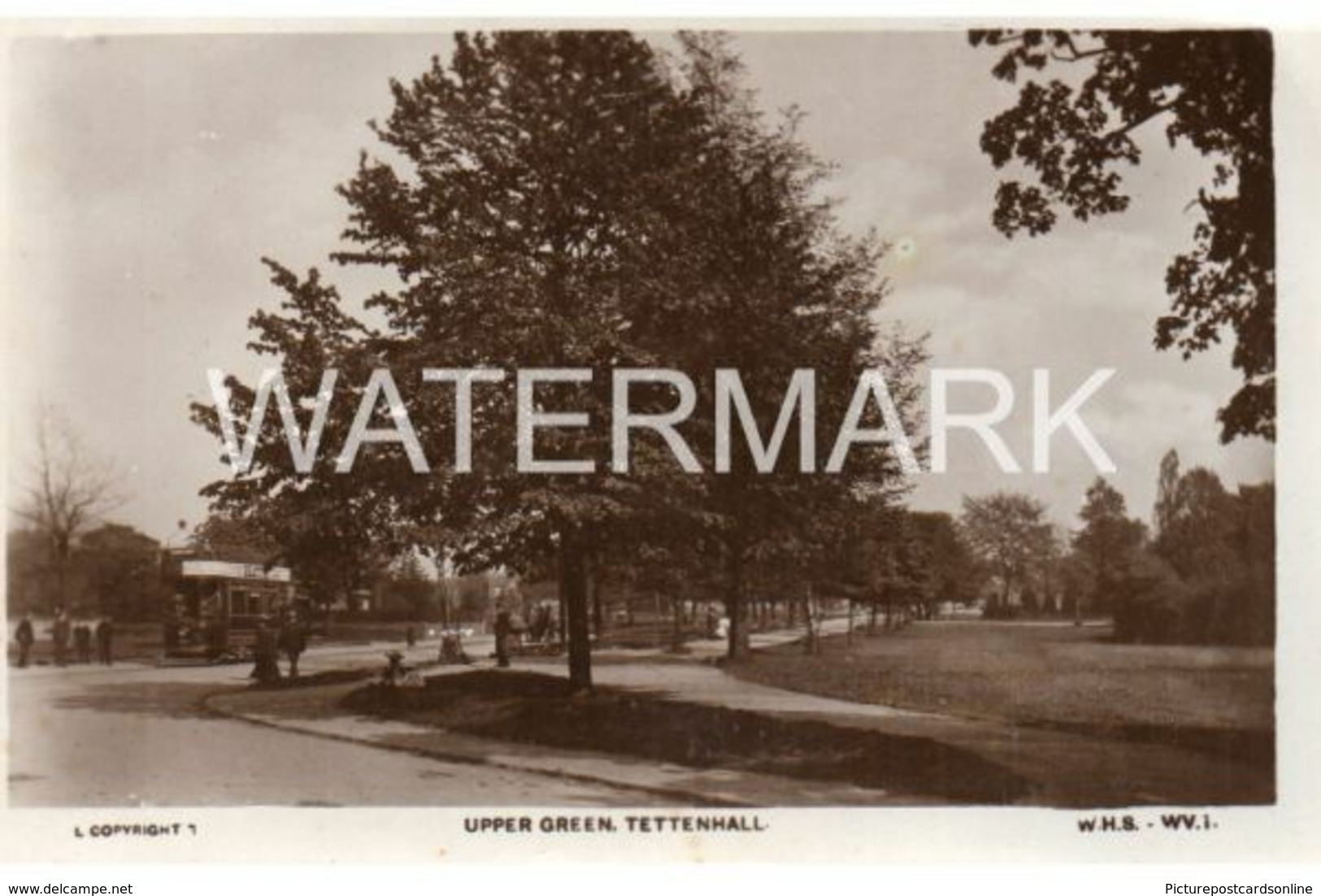 TETTENHALL UPPER GREEN OLD R/P POSTCARD STAFFORDSHIRE TRAM - Wolverhampton