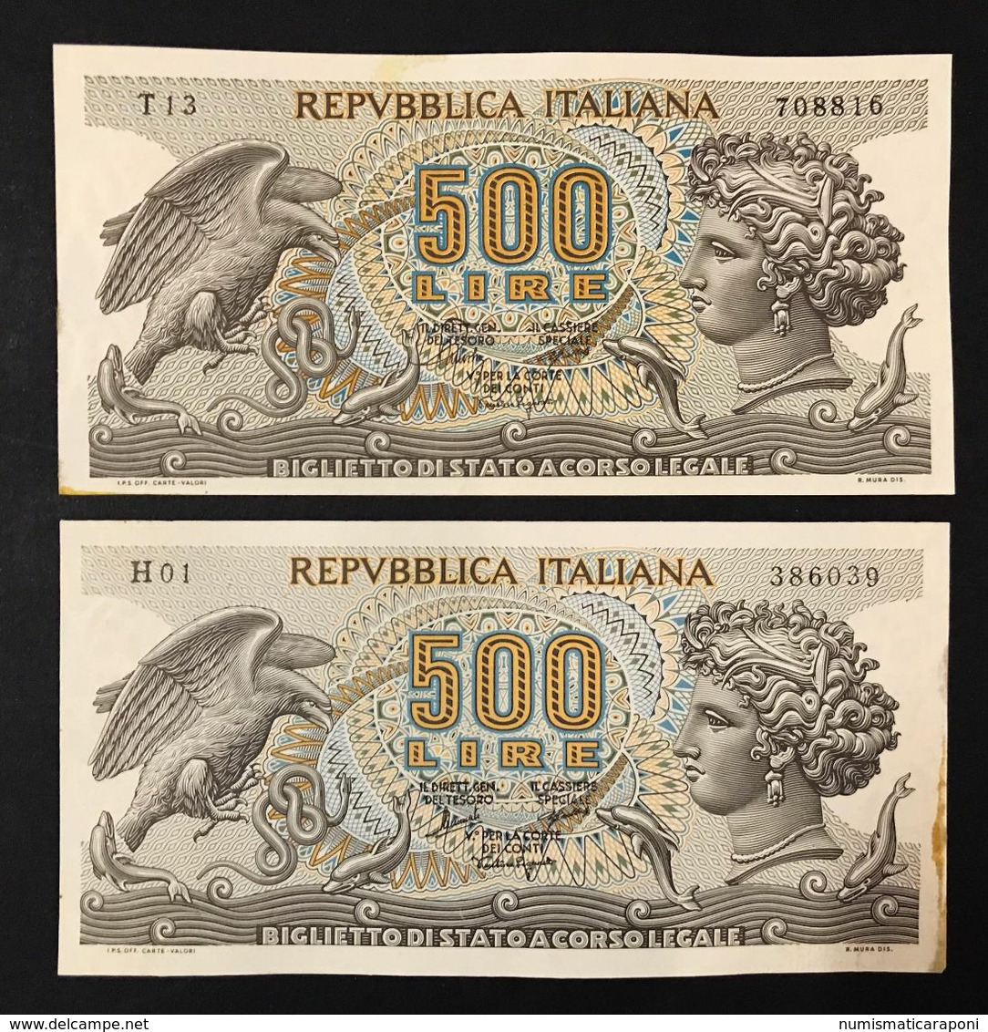 500 Lire Aretusa 1966 + 1967 Spl/sup   LOTTO 3337 - 500 Liras