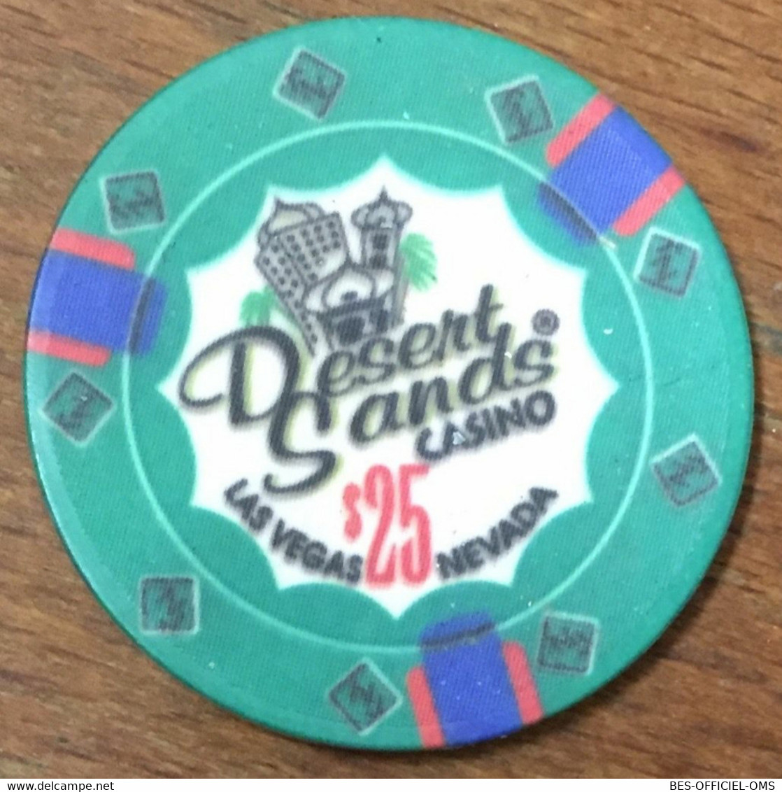 ÉTATS-UNIS USA NEVADA LAS VEGAS DESERT SANDS CASINO CHIP $25 JETON TOKENS COINS - Casino