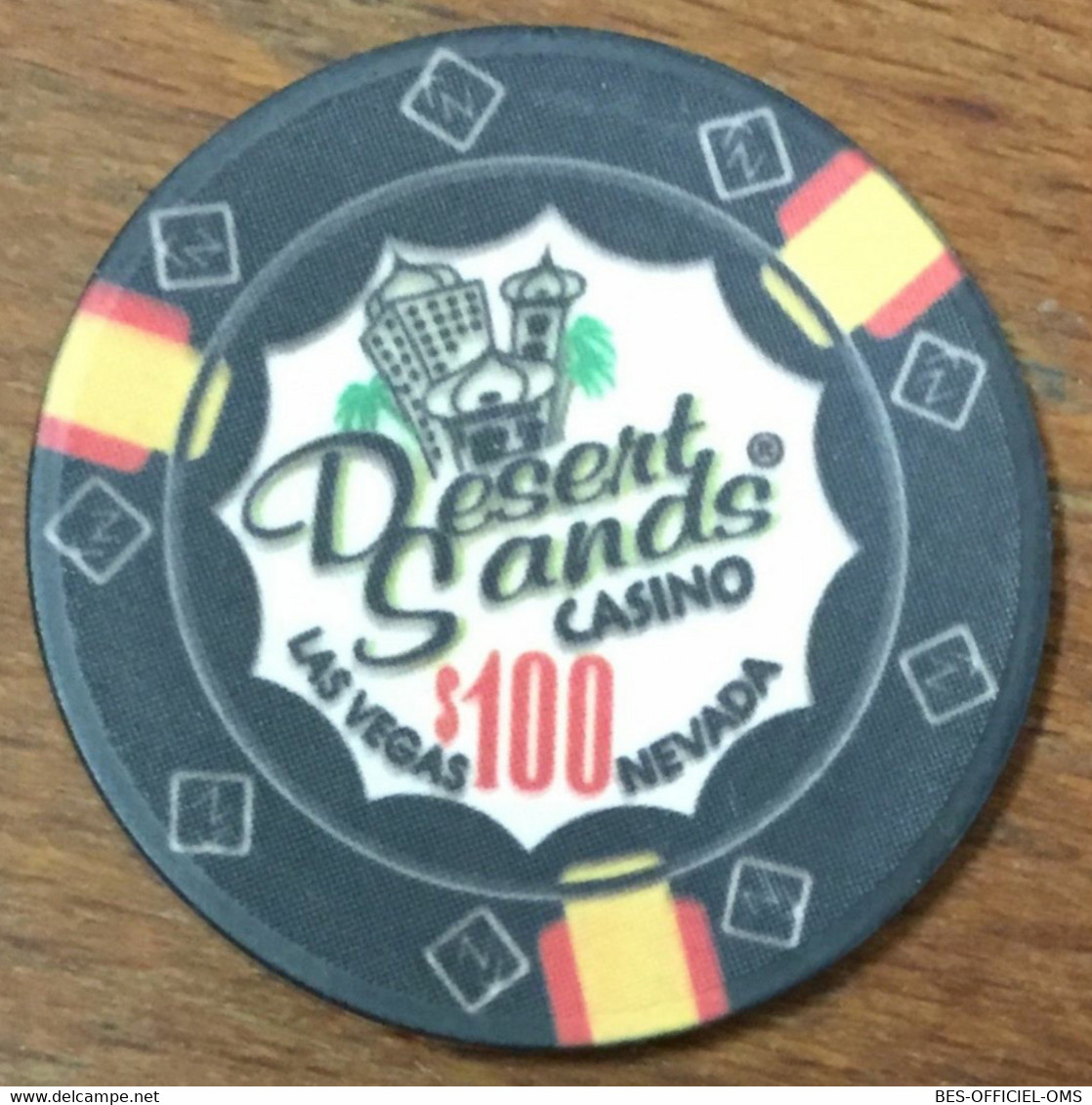 ÉTATS-UNIS USA NEVADA LAS VEGAS DESERT SANDS CASINO CHIP $100 JETON TOKENS COINS - Casino