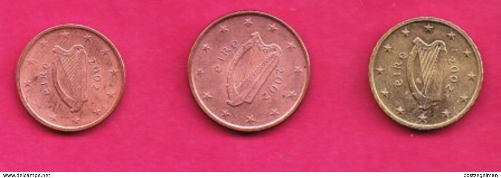 IRELAND, 2002 , Three Fine Used Coins  , 2 +5+10 Cent    , My Scannr. C3315 - Irlanda