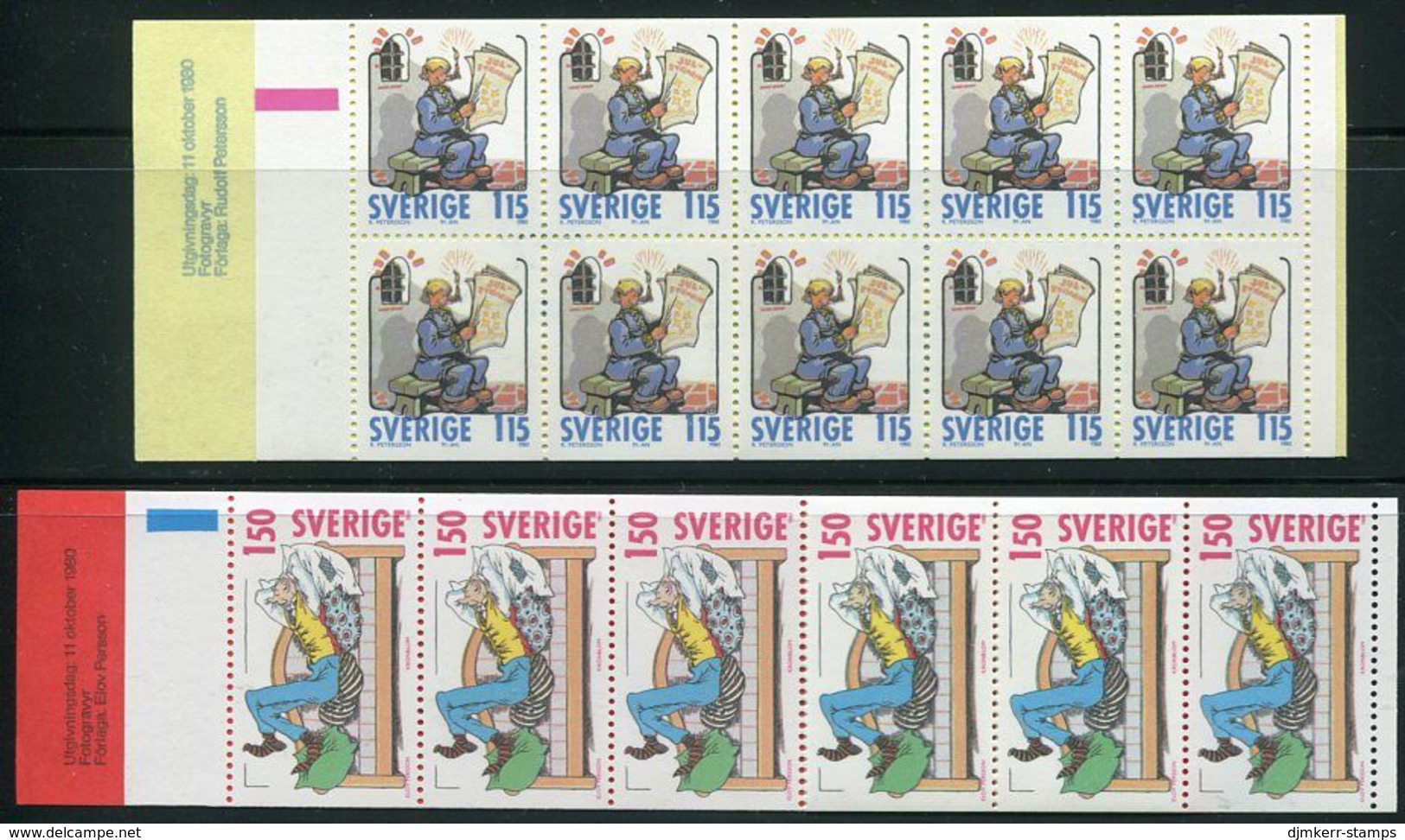 SWEDEN 1980 Comic Characters Booklets MNH / **.  Michel 1125, 1127 MH - 1951-80