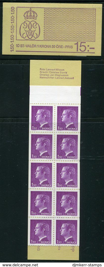 SWEDEN 1980 King Carl XVI Gustav 15 Kr Booklet MNH / **.  Michel 1113 MH - 1951-80