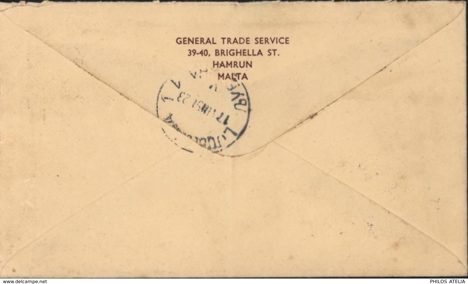 Malta YT 208 Surcharge Self Government 1947 Seul Sur Lettre CAD Air Mail Malta Par Avion Arrivée Ljubljana Jugoslavia - Malta