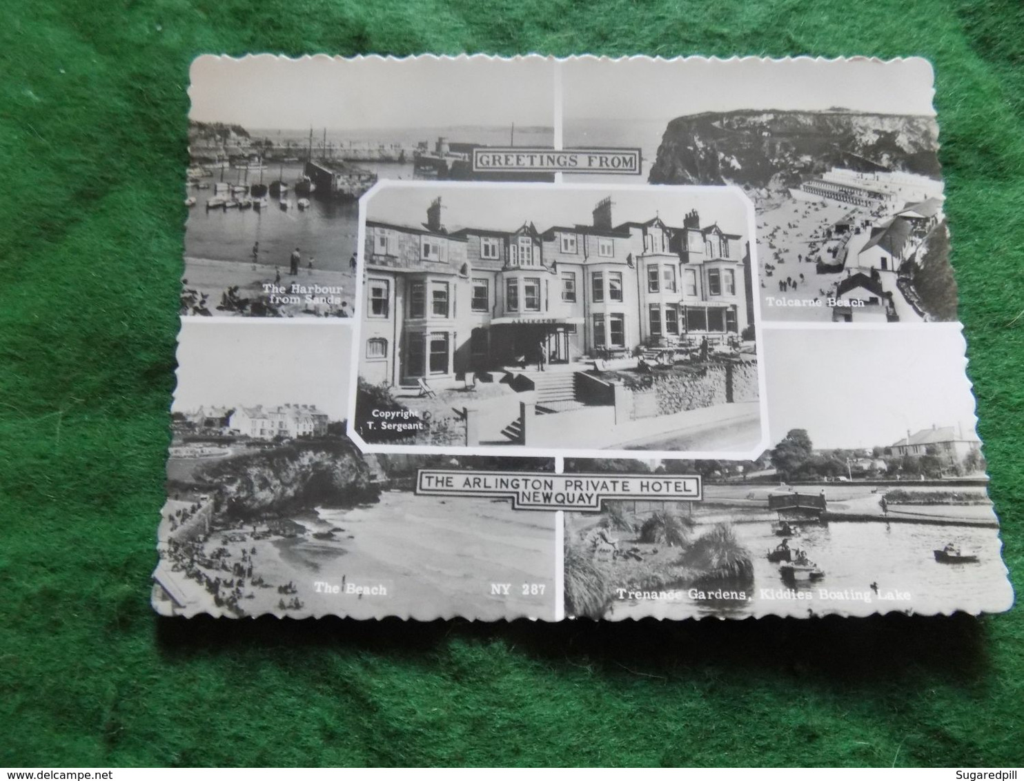 VINTAGE UK CORNWALL: NEWQUAY Arlington Private Hotel Multiview B&w Frith - Newquay