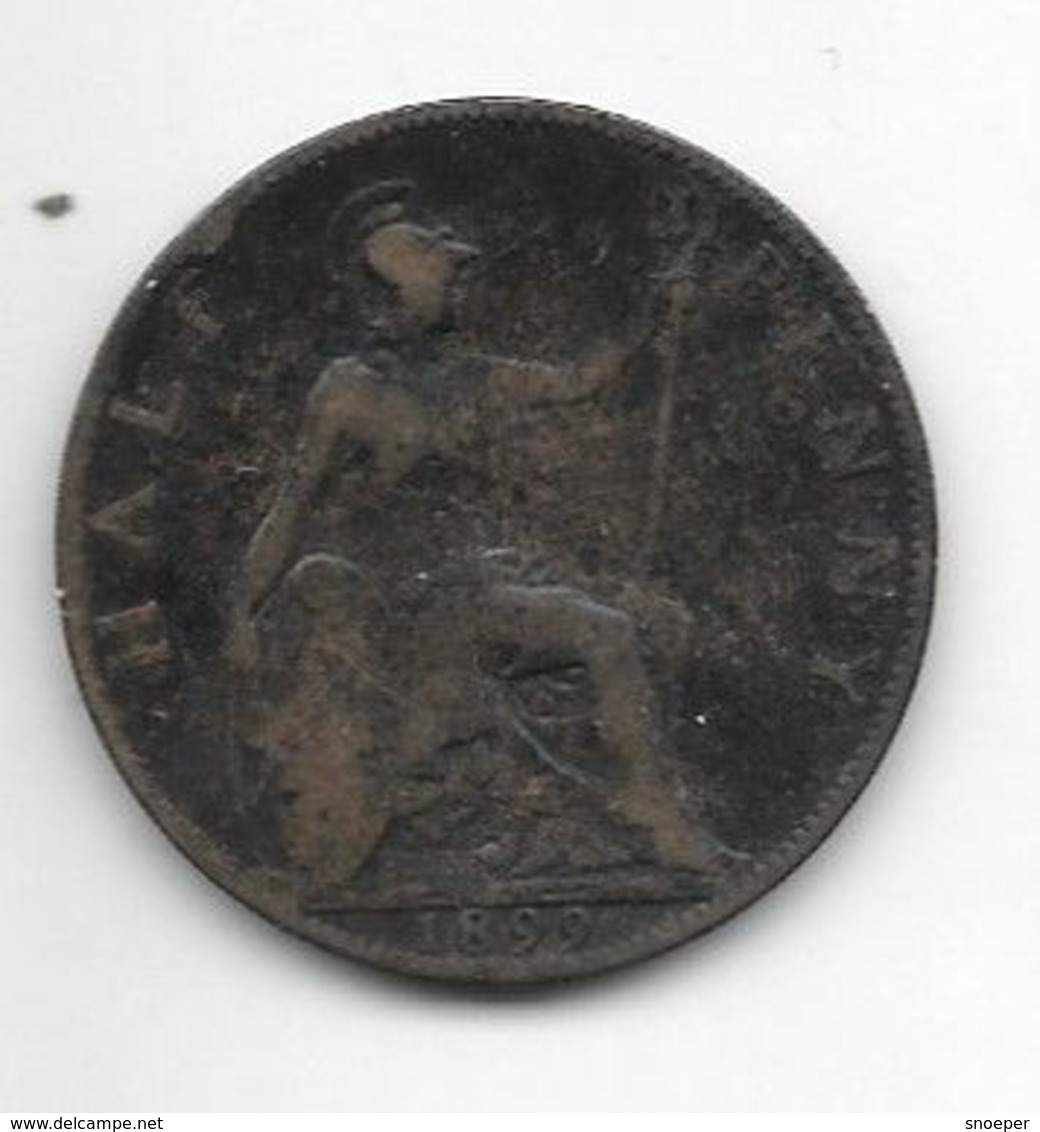 *great Britain 1/2 Penny  1899  Km 789    Fr+ - C. 1/2 Penny