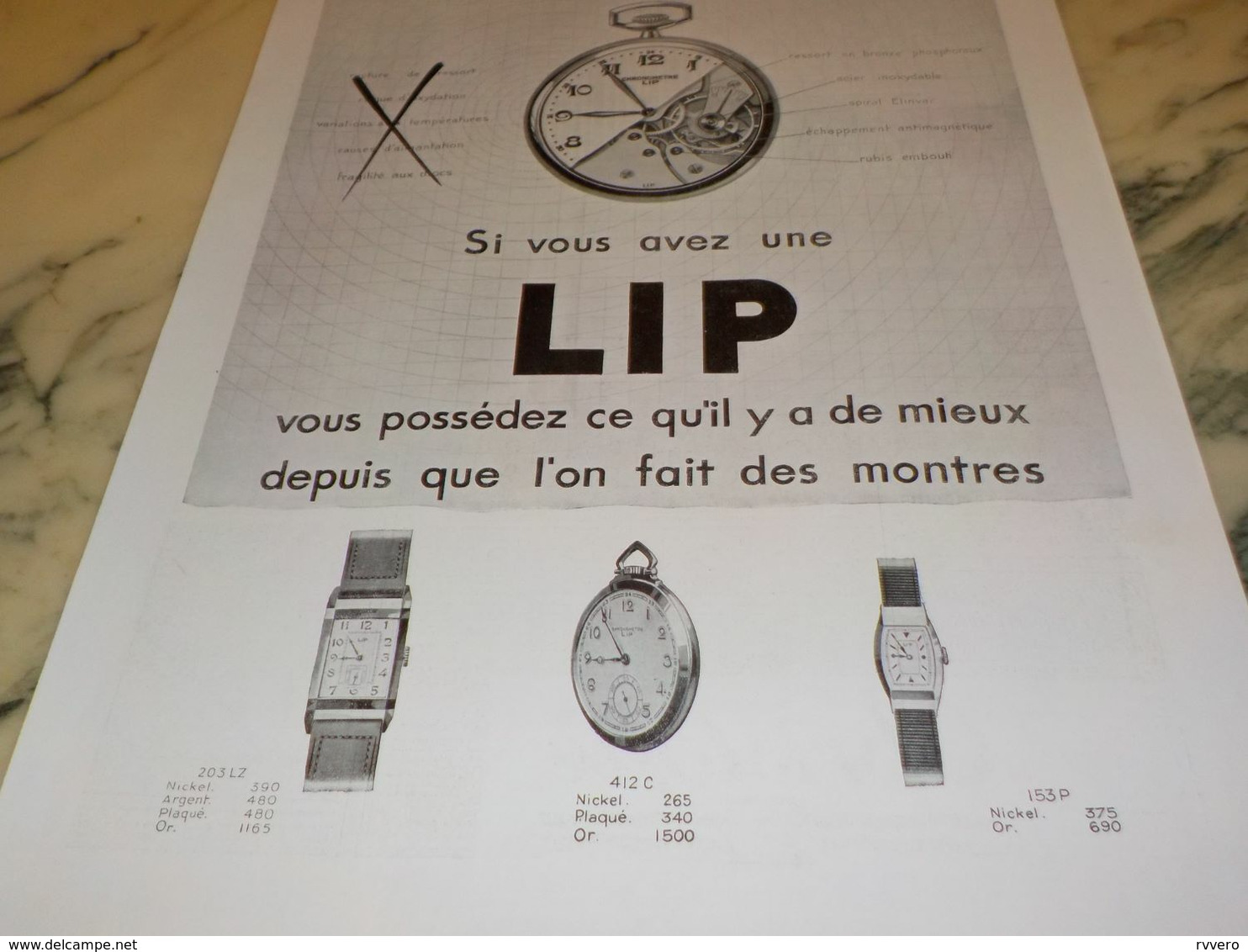 ANCIENNE PUBLICITE SI VOUS AVEZ UNE  LIP 1932 - Otros & Sin Clasificación