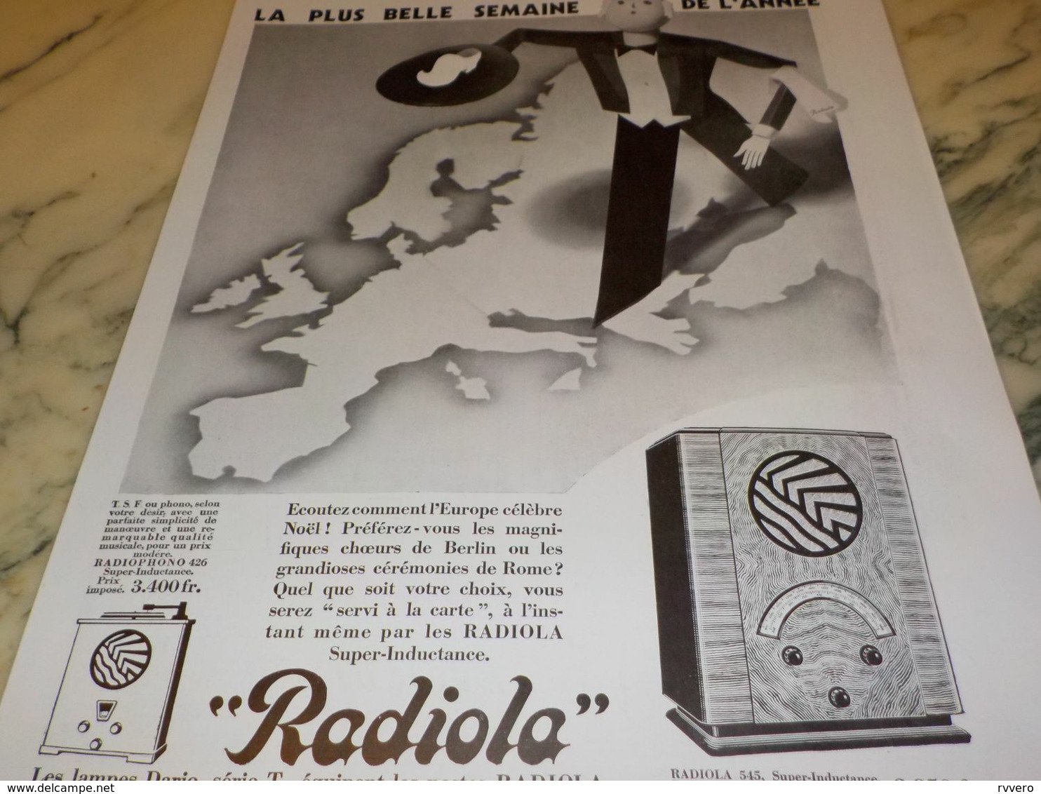 ANCIENNE PUBLICITE LA PLUS BELLE SEMAINE RADIO  RADIOLA  1932 - Otros & Sin Clasificación