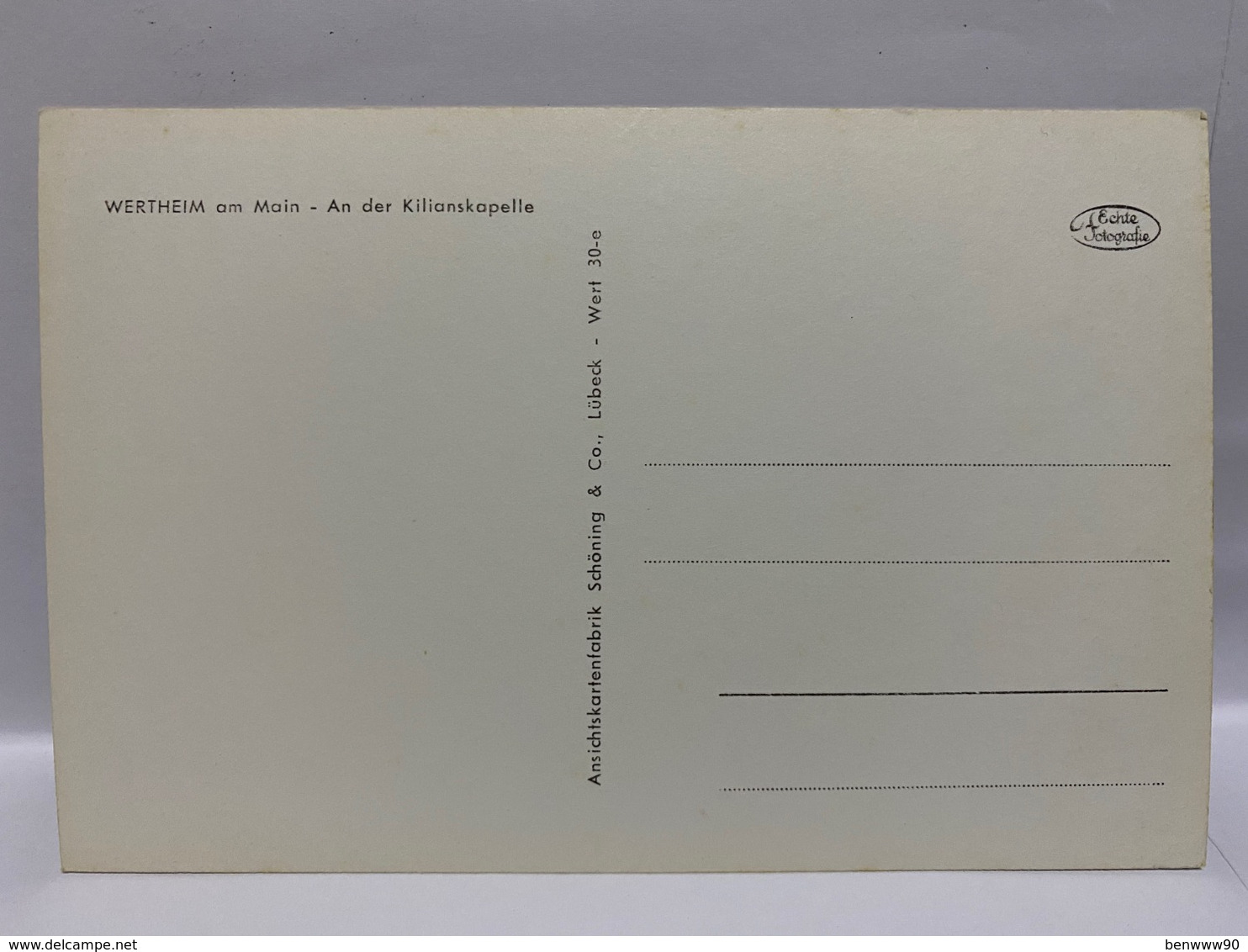 Germany Postcard, WERTHEIM Am Main - An Der Kilianskapelle - Wertheim