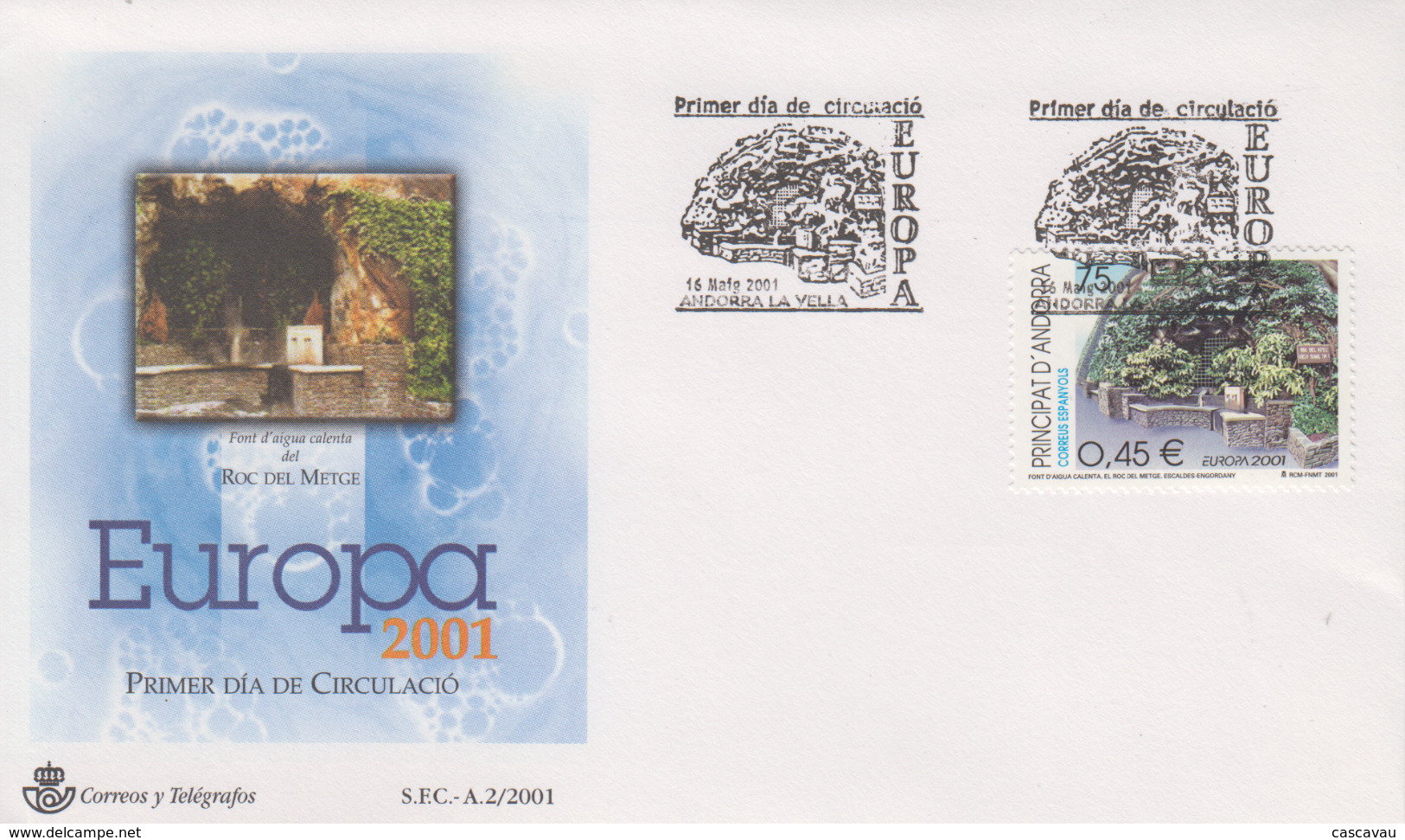 Enveloppe  FDC  1er  Jour   ANDORRA   ANDORRE     EUROPA    2001 - 2001