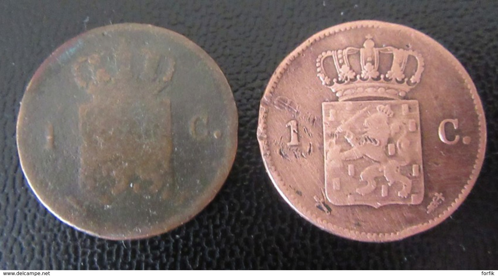 Pays-Bas / Nederland - 2 Monnaie 1 Cent 1822 Et 1870 Utrecht - Verzamelingen