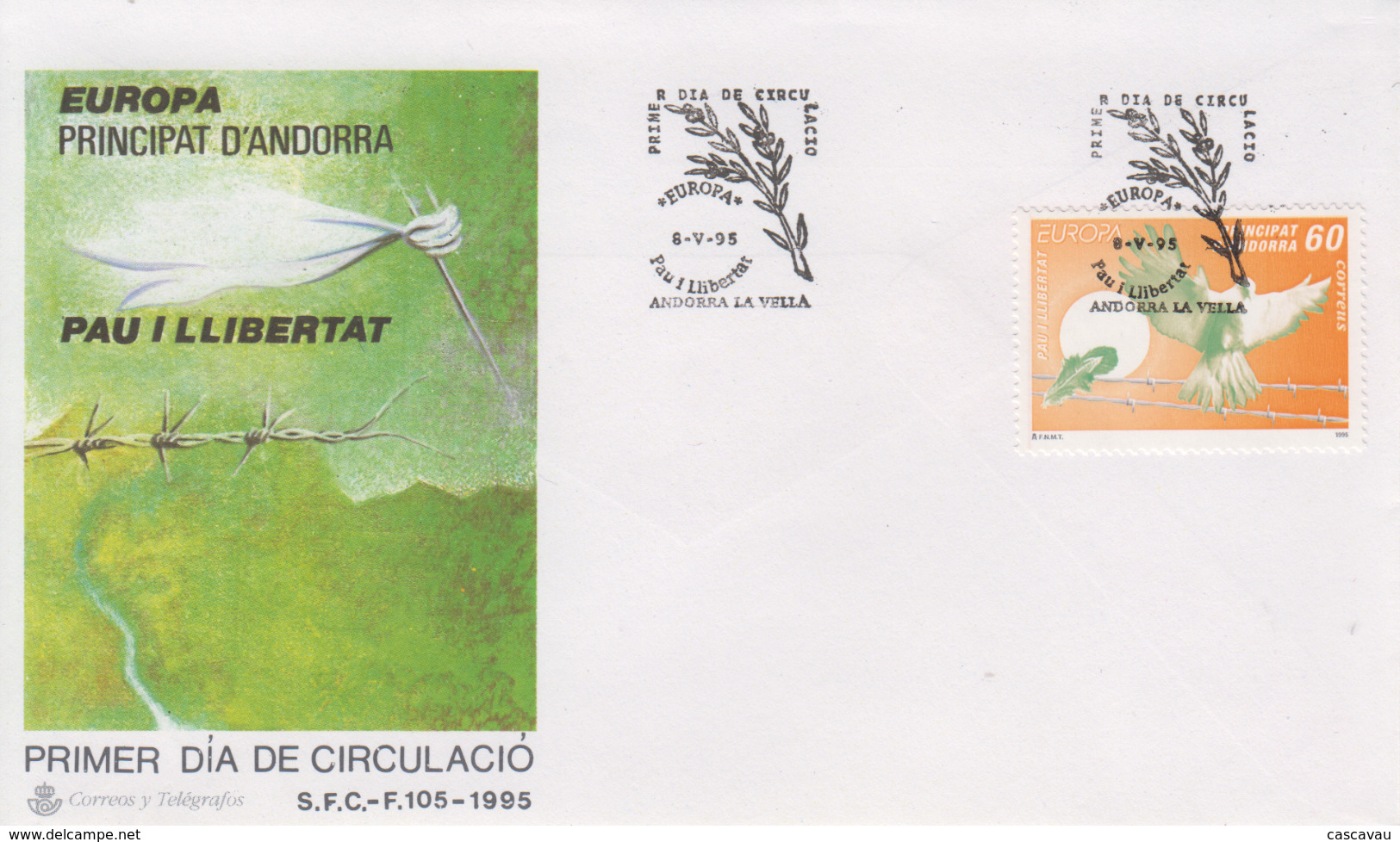 Enveloppe  FDC  1er  Jour   ANDORRA   ANDORRE     EUROPA    1995 - 1995