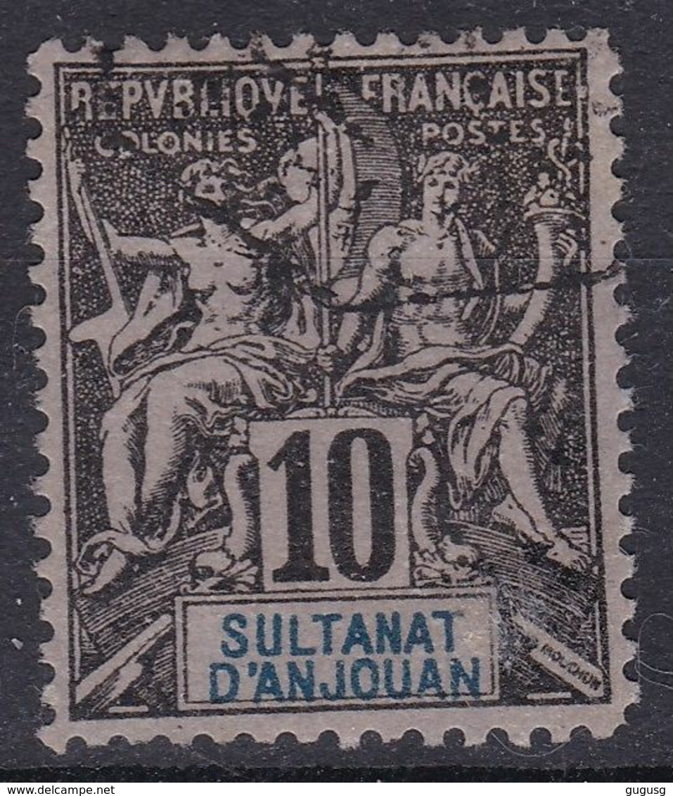 FAUX (de Fournier?) Sultanat D'anjouan Type Groupe 10c - Used Stamps