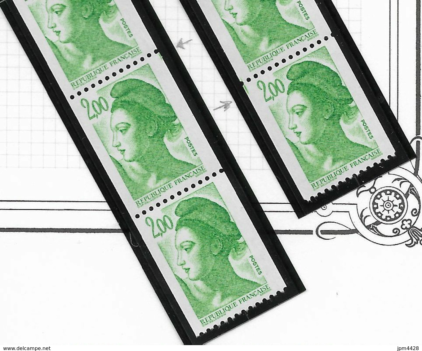 France Roulette En Bandes 29 Timbres Neufs ** N° 2487 -  Marianne Liberté De Gandon - Variété "griffe Verte" En Bordure - Coil Stamps