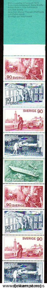SWEDEN 1975 Emergency Services Booklet MNH / **.  Michel  MH 51 - 1951-80