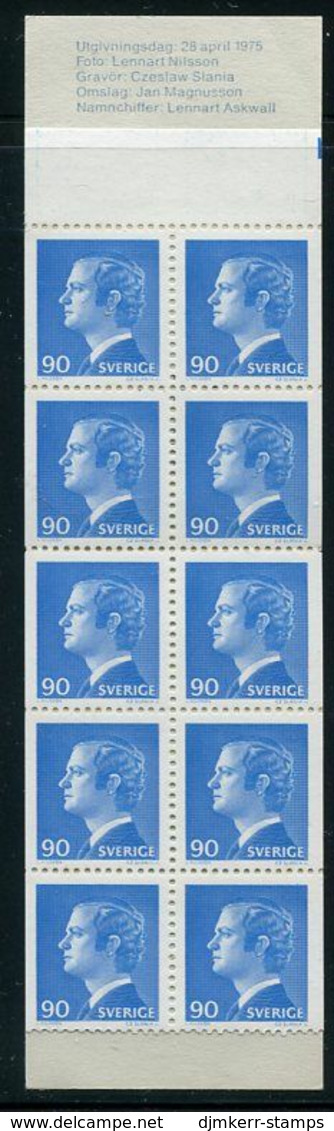 SWEDEN 1975 King CarlXVI Gustav 9 Kr. Booklet MNH / **.  Michel  901 MH - 1951-80