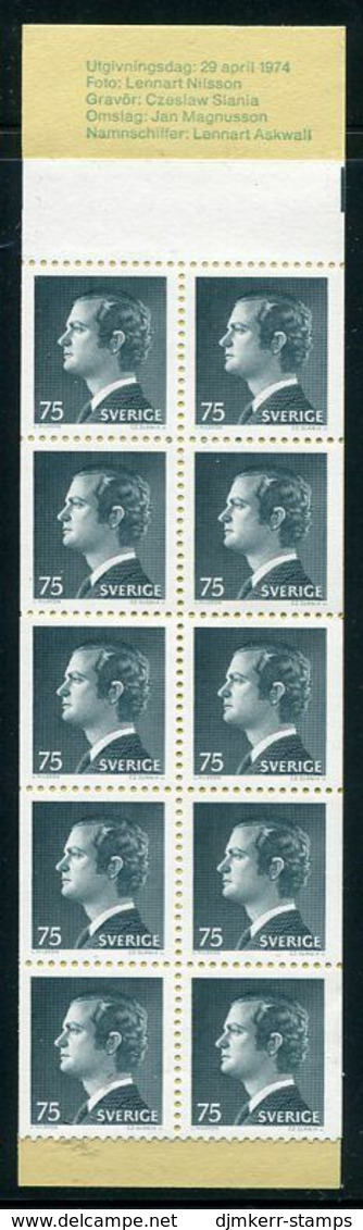 SWEDEN 1974 Carl XVI Gustav 7.50 Kr. Booklet MNH / **.  Michel 850 MH - 1951-80