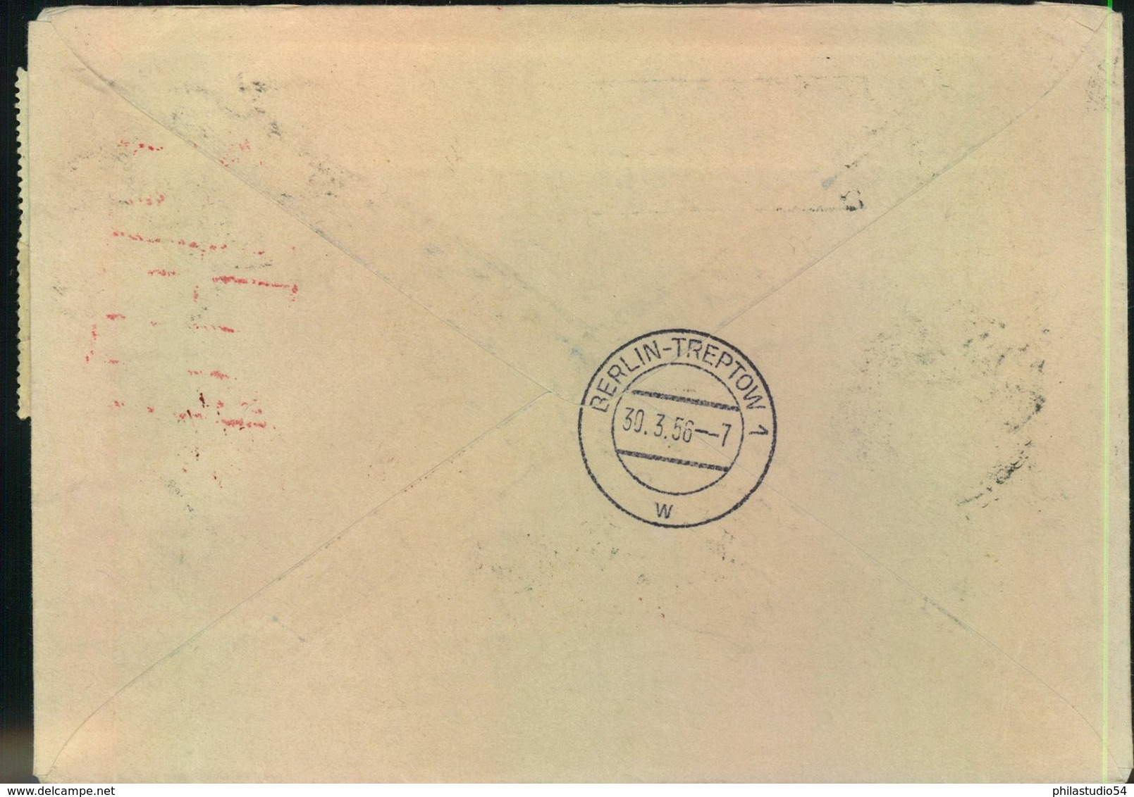 1956, Stationery Cover With Additional Franking Registered From AIZKALNE To Berlin-Treptow - Lettland