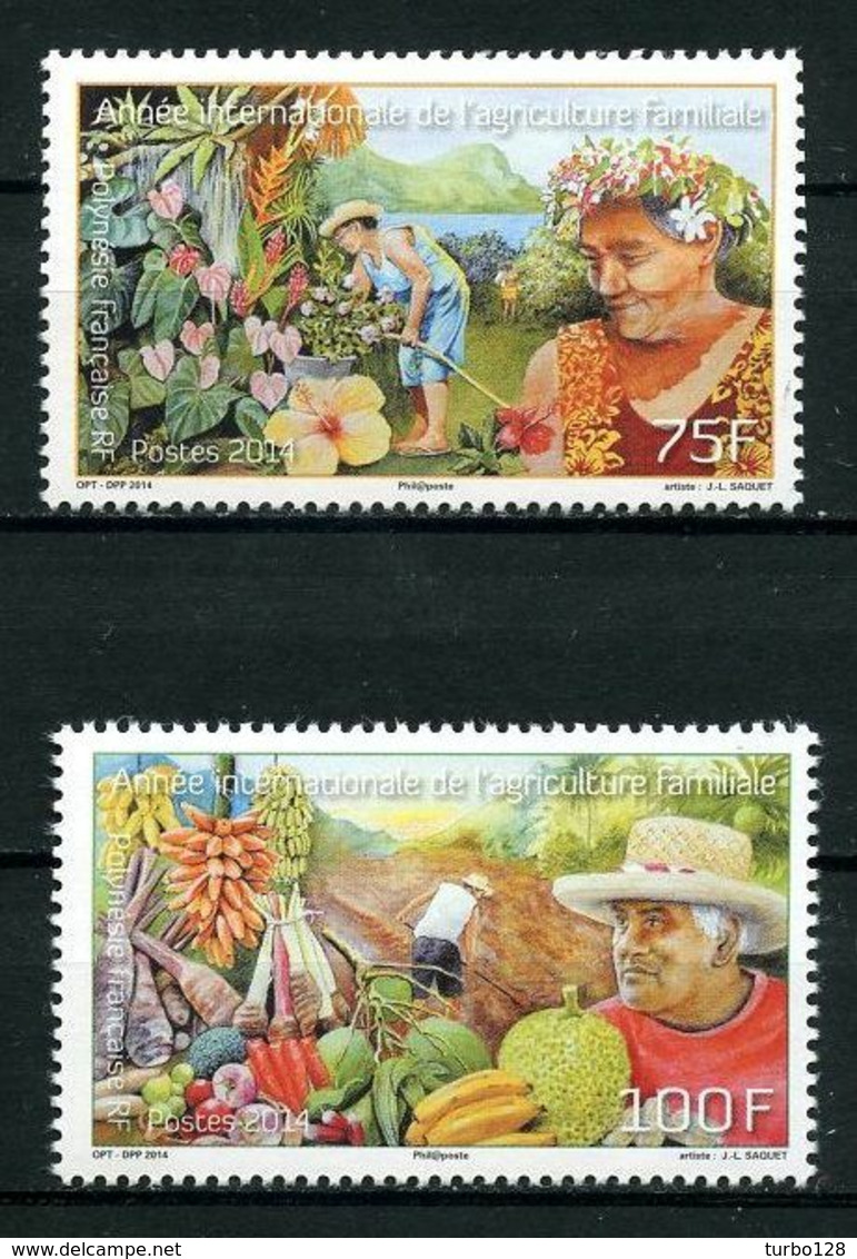 POLYNESIE 2014 N° 1054/1055 ** Neufs MNH Superbes Agriculture Familiale Fleurs Fruits Légumes Flowers - Unused Stamps