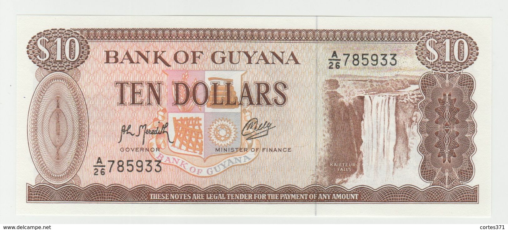 Guyana 10 Dollars 1966 P-23f UNC - Guyana