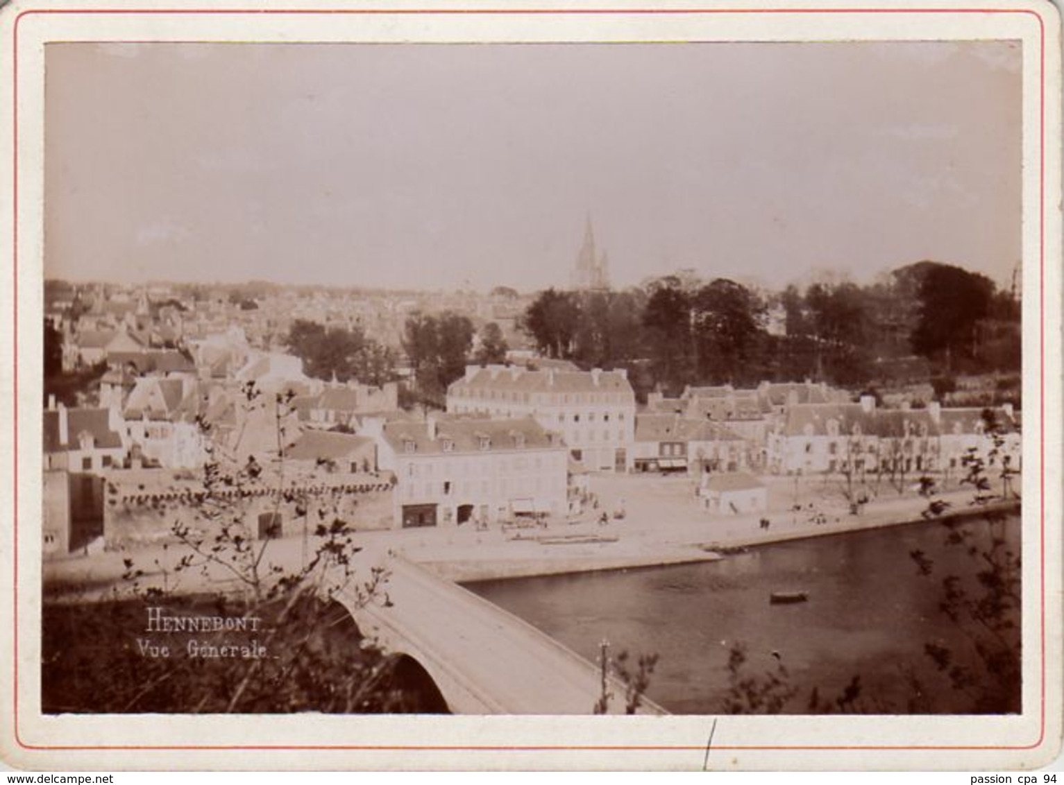 S34-006 Photographie Collée Sur Carton - Hennebont - Vue Générale - Old (before 1900)