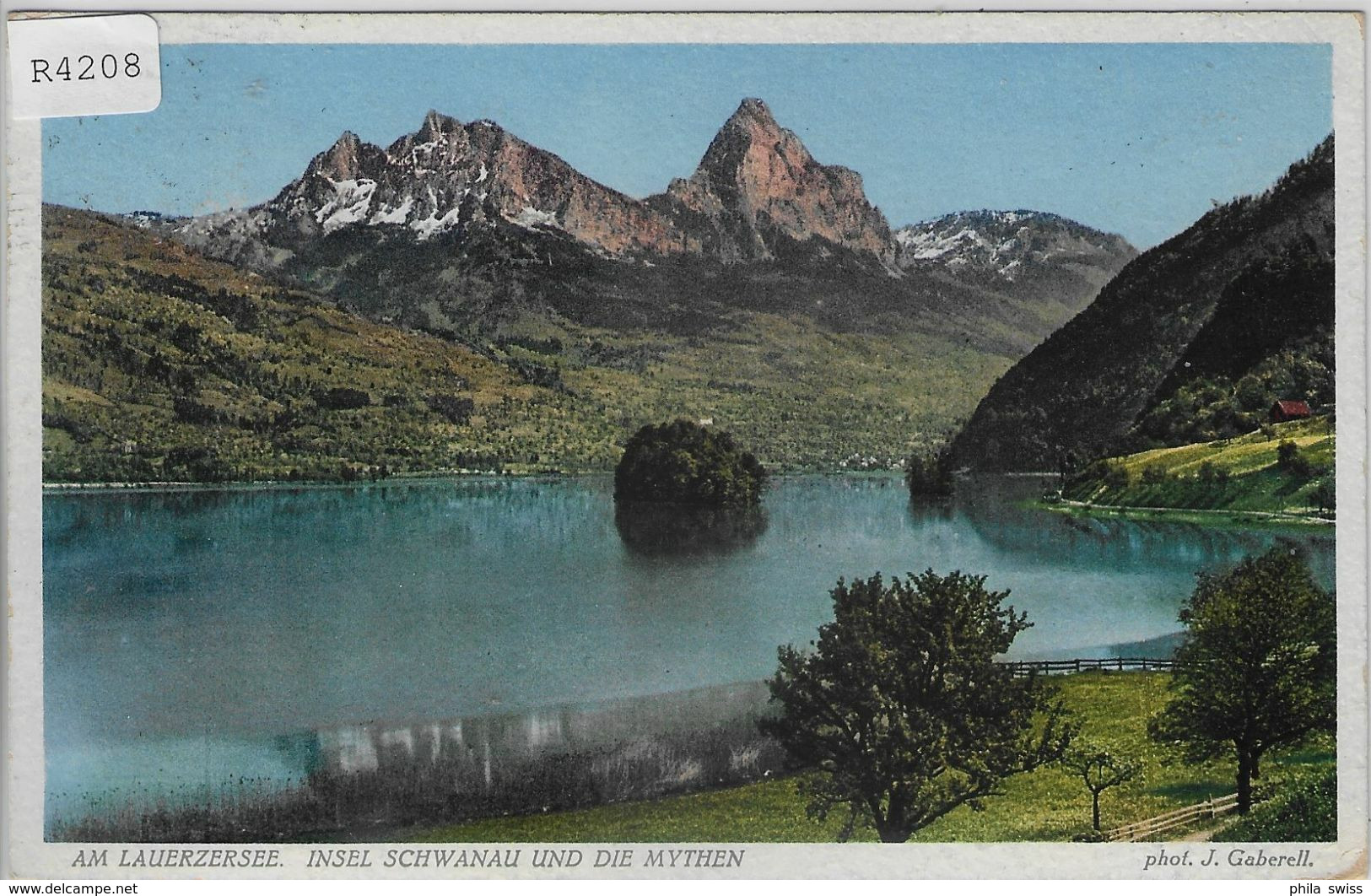 Am Lauerzersee - Insel Schwanau Und Die Mythen - Litho - Lauerz