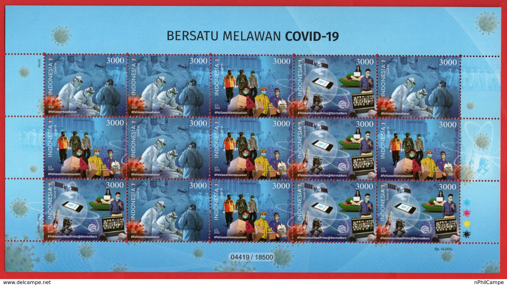 Indonesia 2020, Ful Sheets COVID-19 MNH - Indonesien