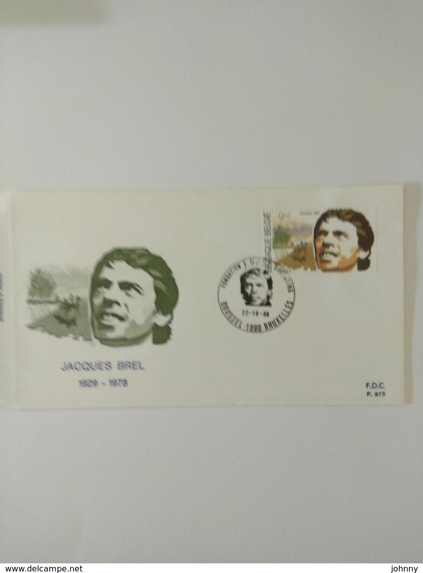 BELGIUM 1988 FDC JACQUES BREL - Enveloppes-lettres