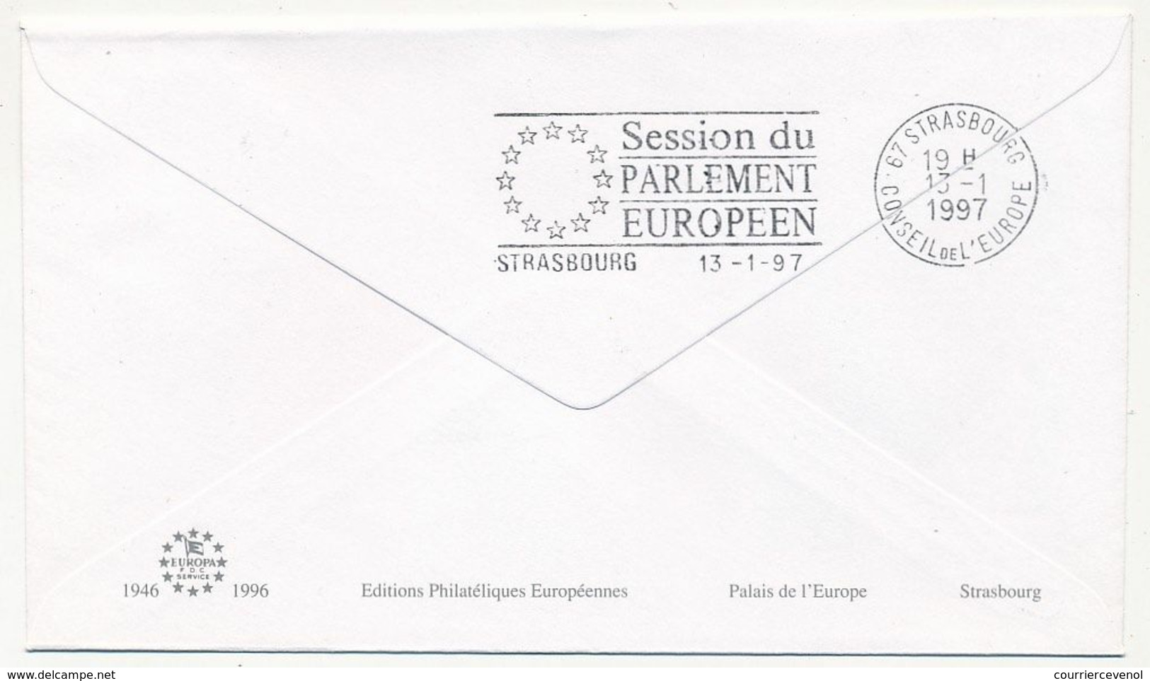 FRANCE - 2 Env. FDC - François Mitterrand - Chateau Chinon Et Paris - 4 Janvier 1997 - OMEC Arrivée Strasbourg Au Dos - 1990-1999